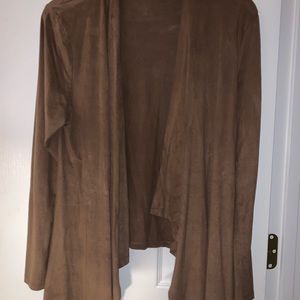 Brown swede cardigan
